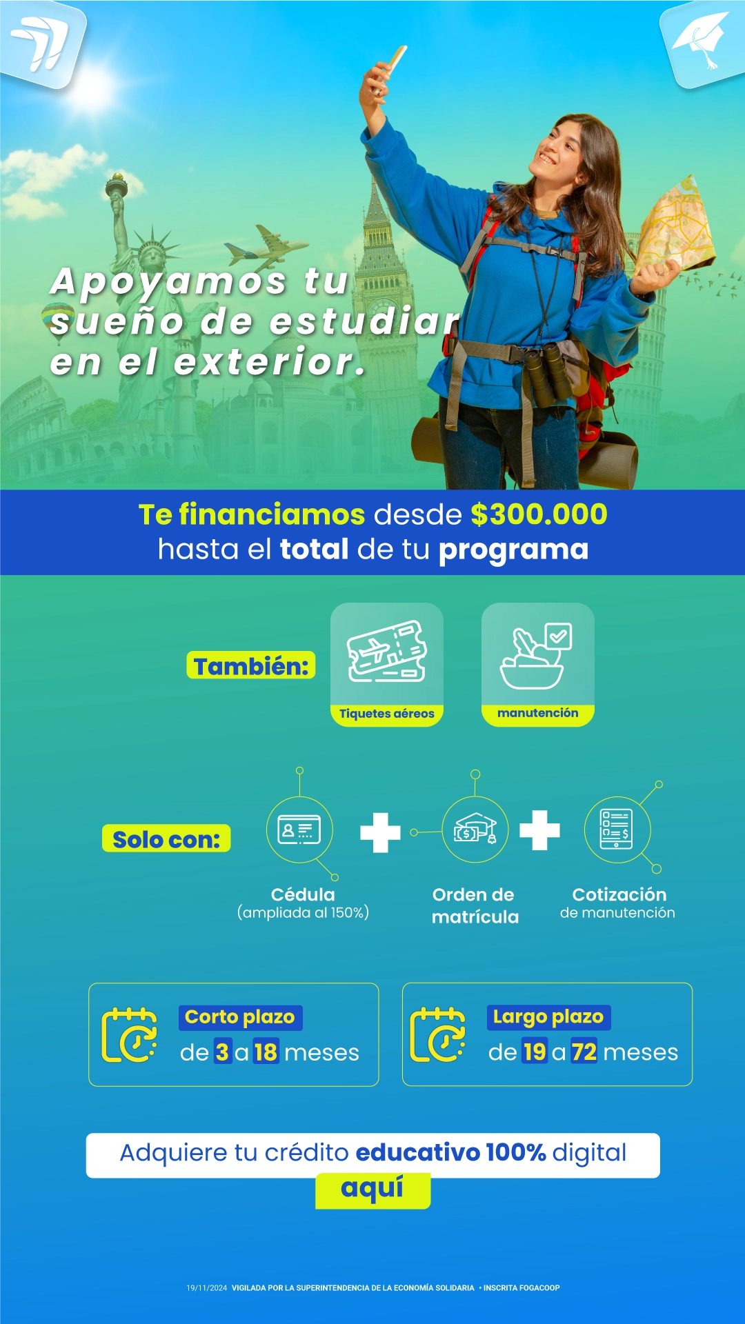 Para estudios en el exterior