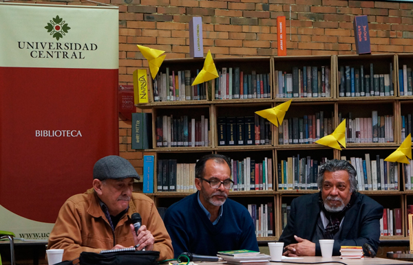De Izq. a Der. Los escritores Leonardo Gutiérrez Berdejo, Juan Antonio Malaver y Álvaro Miranda
