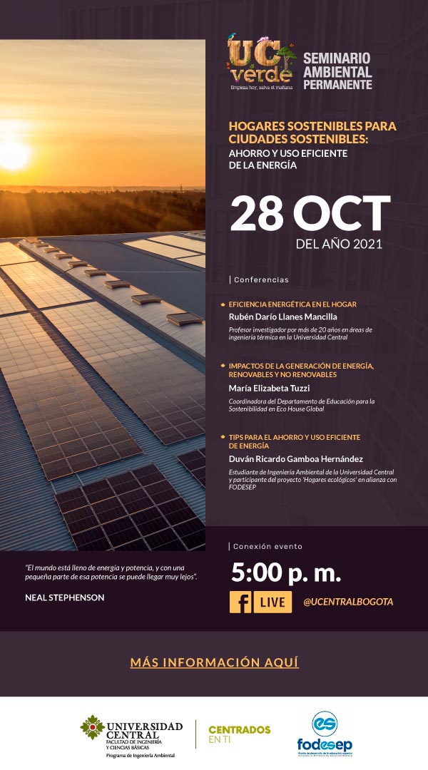 Afiche del Seminario Ambiental Permanente - octubre 2021
