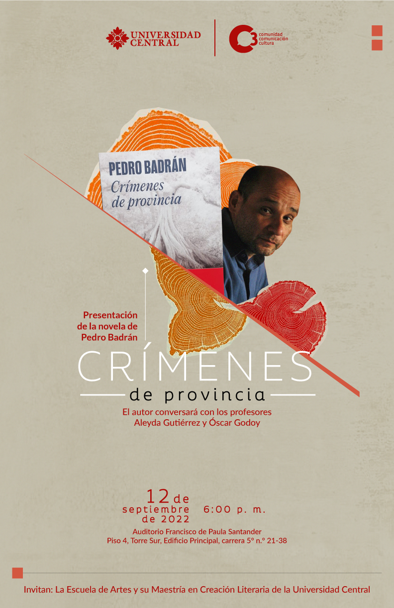 Agéndate el 12 de septiembre, a las 6:00 p. m., con la presentación de la novela de Pedro Badrán 'Crímenes de provincia'