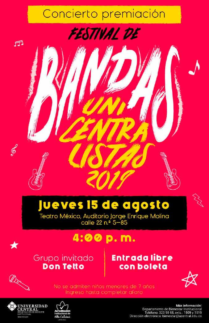 Concierto de premiación del Festival de Bandas Unicentralistas 2019
